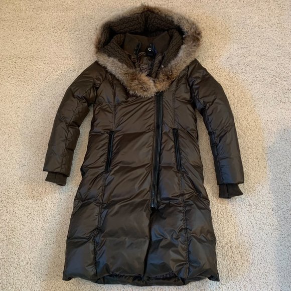 Rud by Rudsak Women's Jasmine Down Coat with Coyote Fur Hood Trim • Large - Picture 2 of 9